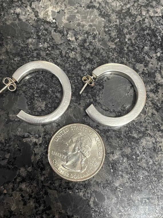 Sterling Silver Hoop Stud Earrings