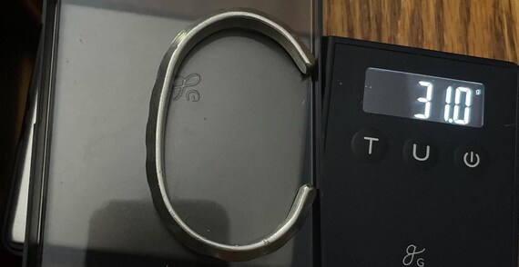 Silver Cuff Heavy Bracelet: Triangular design - image 5