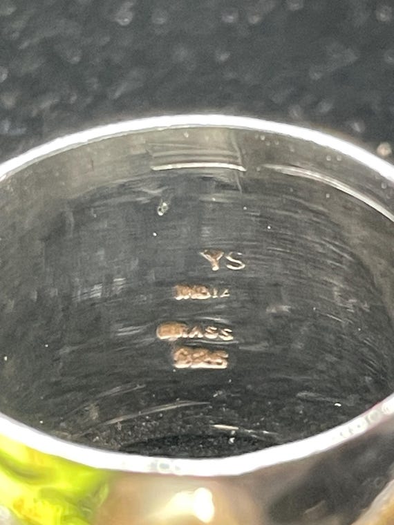 Silver Hammered YS Grass Ring - image 7
