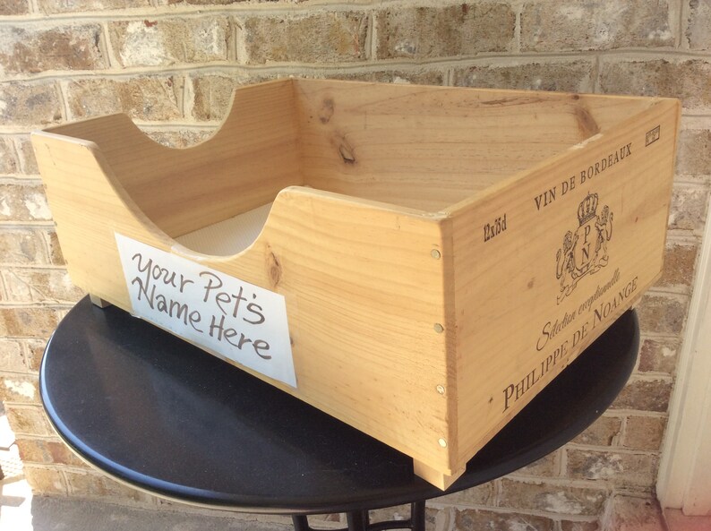 Personalized Wooden Wine Crate Display, Storage, Pet Bed Etsy