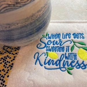 Coffee Mug Rug - Kindness Mug Rug - Drink Coaster - Gift for Her - Snack Mat -Coffee Mug Mat - Coffee Fabric Coaster - Gift Basket Stuffer