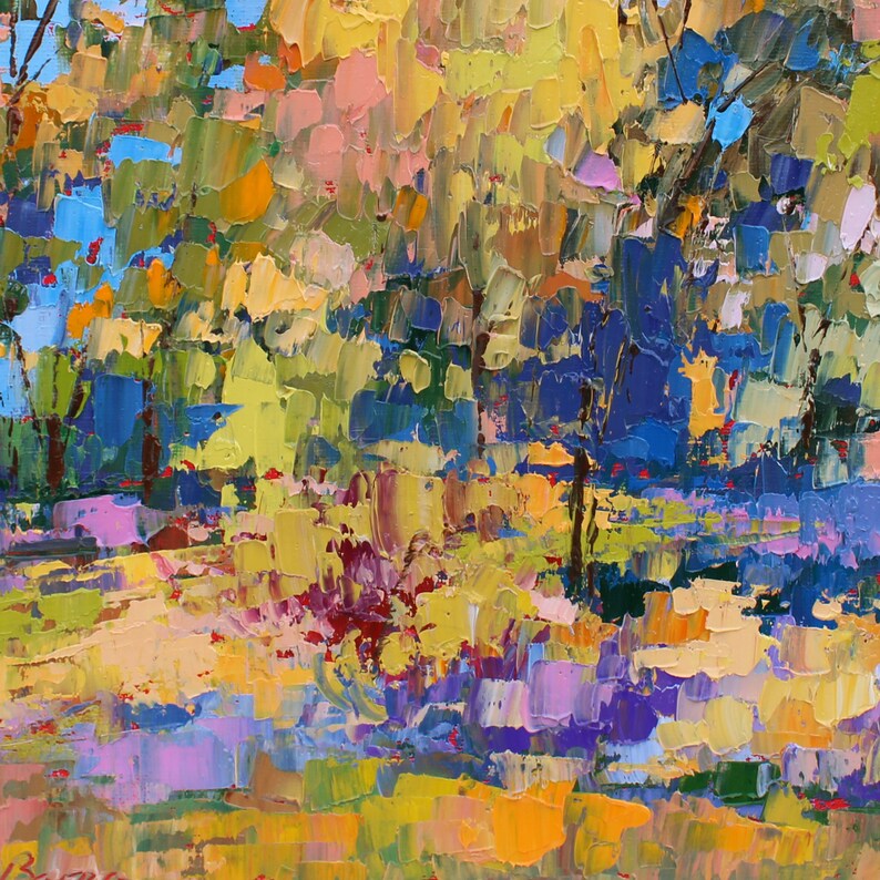 Palette Knife Landscape Oil Painting on Canvas Original Art Etsy