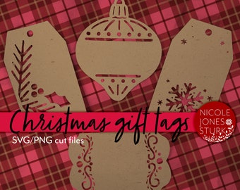 Christmas Gift Tags / holiday gift tag designs / SVG cut files / PNG / digital files / instant download