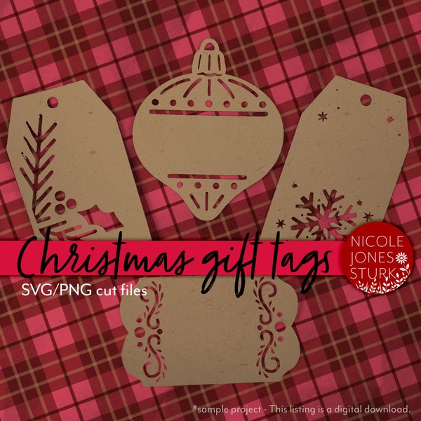 Christmas Gift Tags / holiday gift tag designs / SVG cut files / PNG / digital files / instant download