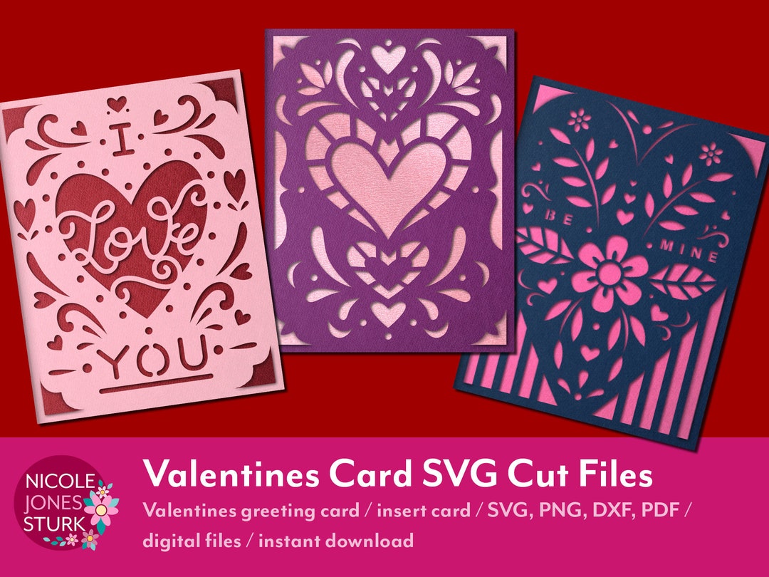 Valentines Card SVG Cut Files Bundle / Insert Cards / Greeting Cards ...