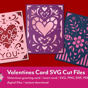 Valentines Card SVG cut files bundle / insert cards / greeting cards / svg, png, dxf, pdf / digital / instant download image 1