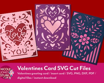 Valentines Card SVG cut files bundle / insert cards / greeting cards / svg, png, dxf, pdf / digital / instant download