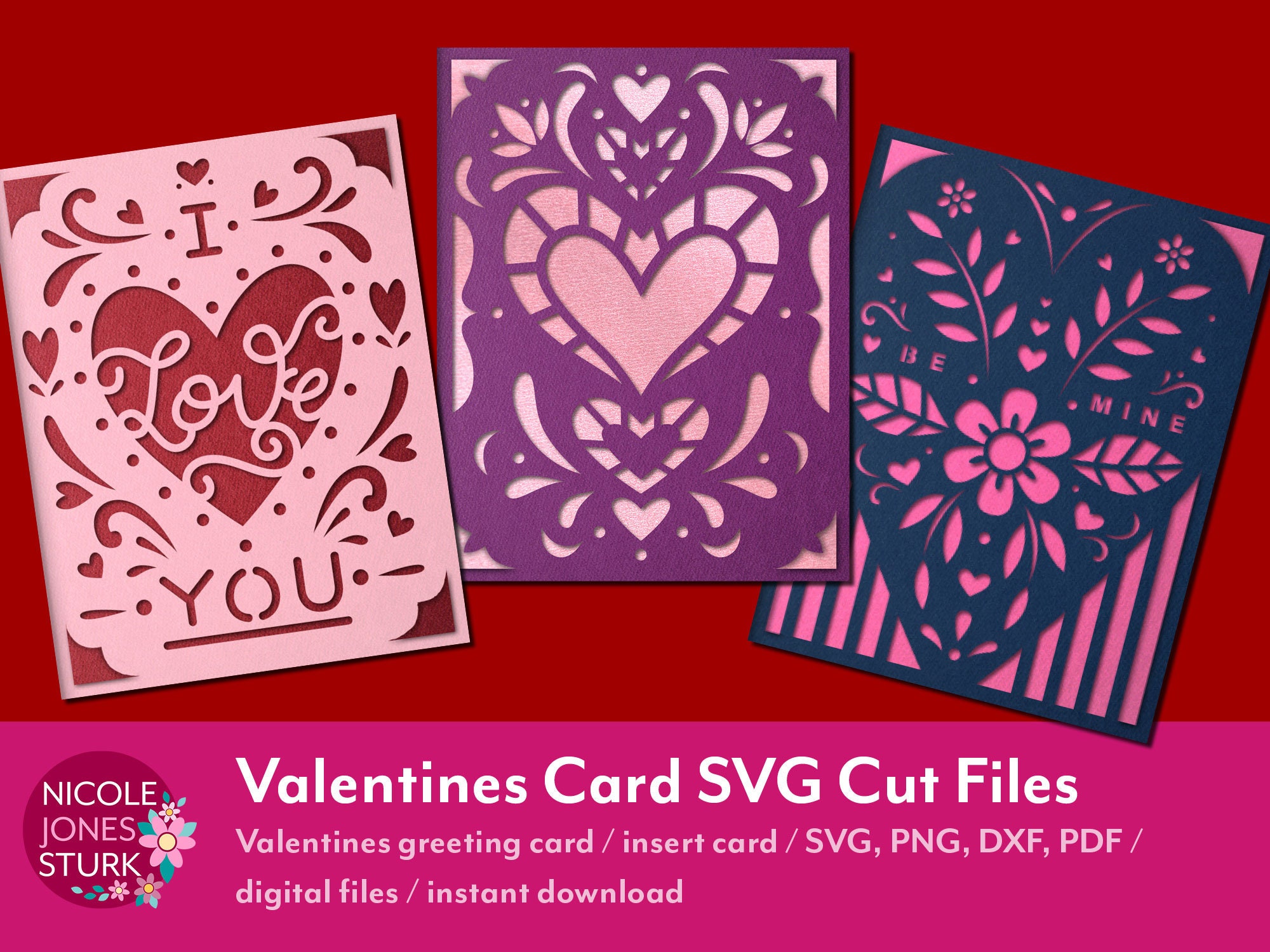 Download Valentines Card Svg Cut Files Bundle Insert Cards Greeting Etsy