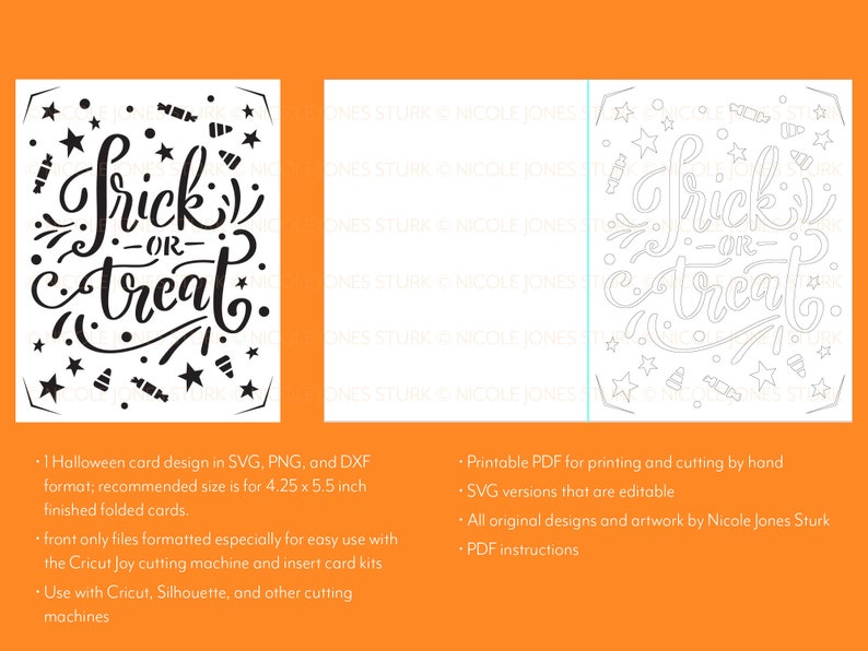 Halloween Card SVG Cut Files Trick or Treat / Halloween - Etsy