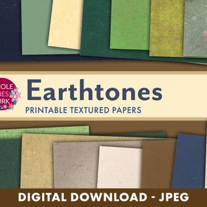 Earthtones printable getextureerd papier / neutraal plakboek papier / natuurlijke texturen / jpeg / digitaal / instant download