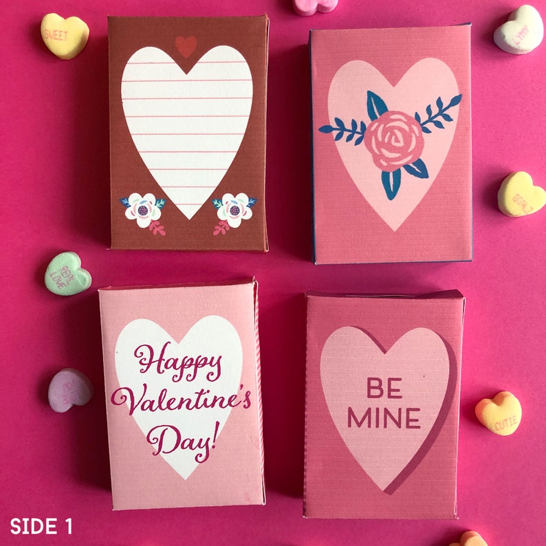 Valentines Heart Candy Boxes / printable craft / PDF and PNG / digital files / instant download image 3