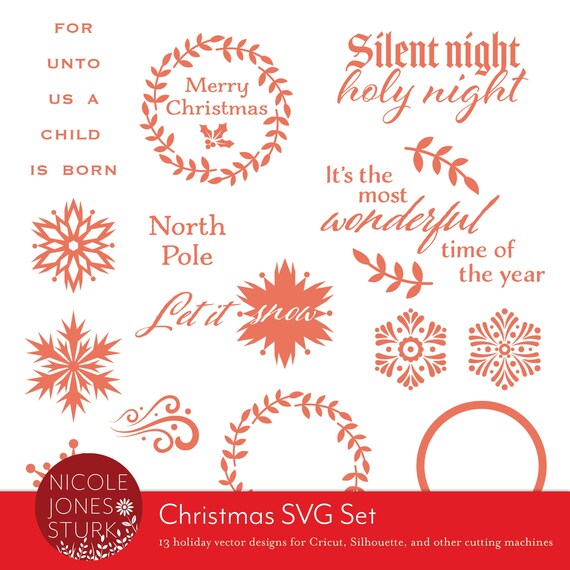 Download Christmas Svg Set Holiday Vector Art Cricut And Silhouette Etsy PSD Mockup Templates