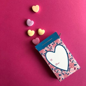 Valentines Heart Candy Boxes / printable craft / PDF and PNG / digital files / instant download image 2