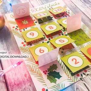12 Days of Christmas / Floral Printable Christmas Advent Calendar / PDF ...