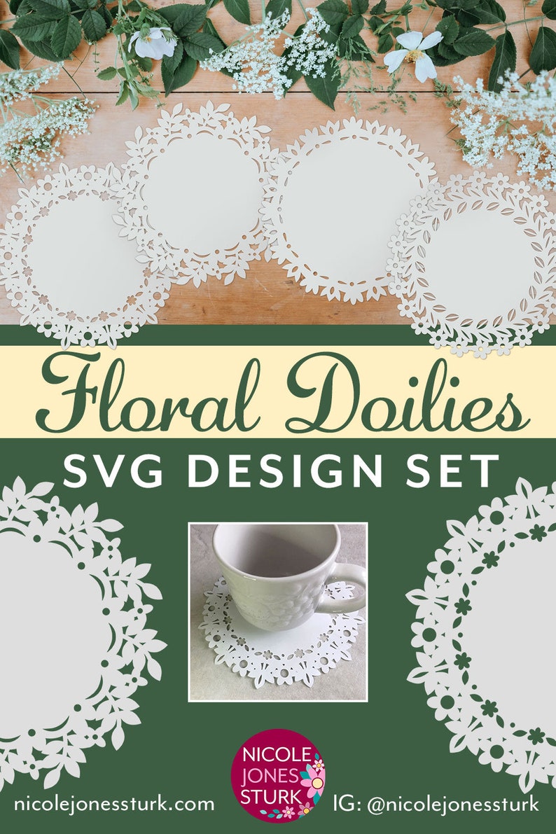 Floral Doilies SVG Designs / cut file design collection / SVG & PNG / digital files / instant download image 8