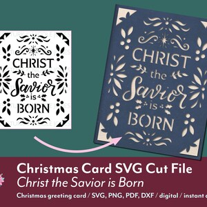 Christmas Card SVG cut file - Christ the Savior / insert card / Christmas greeting card / svg, png, dxf, pdf / download / instant download