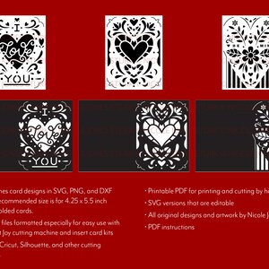 Valentines Card SVG cut files bundle / insert cards / greeting cards / svg, png, dxf, pdf / digital / instant download image 6