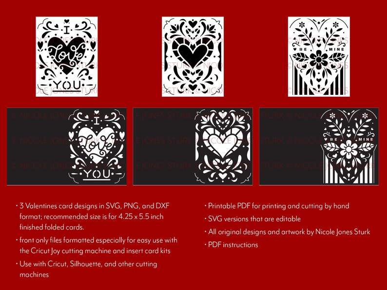 Valentines Card SVG cut files bundle / insert cards / greeting cards / svg, png, dxf, pdf / digital / instant download image 6