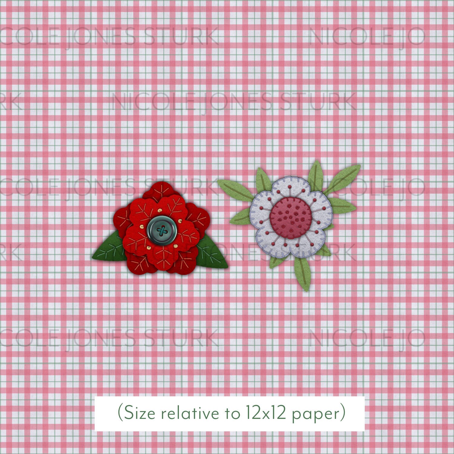 Felt flower digital clip art / instant download / winter | Etsy