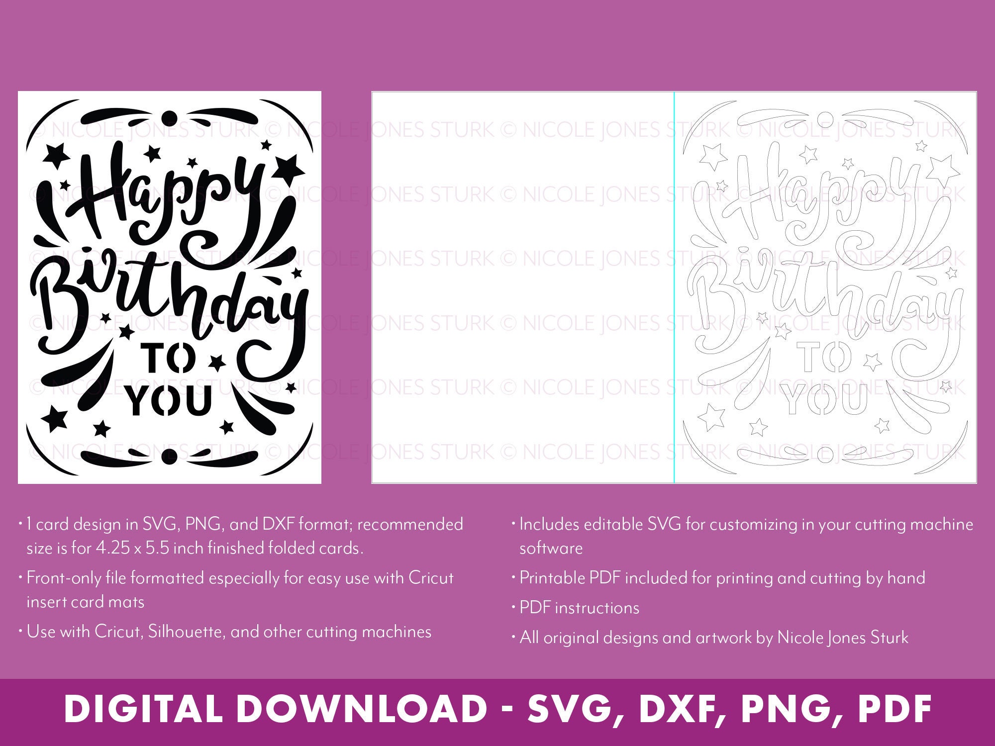 Birthday Card SVG Cut File - Happy Birthday to You / Insert Card ...