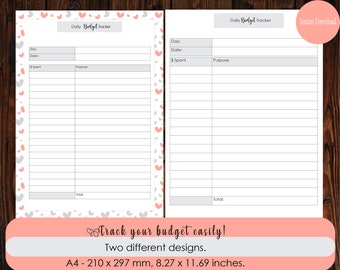 budget tracker etsy