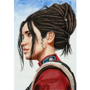 Cyberpunk 2077 Panam Palmer Porträt handgemachte Zeichnung Wall Art Decor #20
