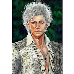 Baldur&#39;s Gate 3 Astarion  portrait handmade drawing Wall Art Decor