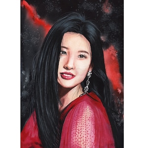 Sunmi ritratto fatto a mano disegno kpop Wall Art Decor