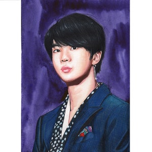 BTS Jin Kim Seok-jin ritratto fatto a mano disegno kpop Wall Art Decor