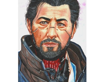 サイバーパンク 2077 竹村五郎 肖像画 手作り 壁アート 装飾