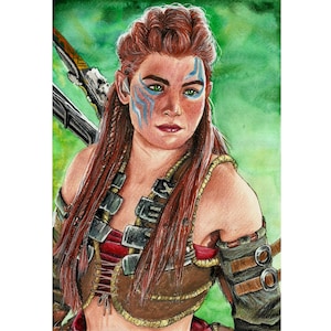 Horizon Forbidden West Aloy Portrait Handmade Drawing Wall Art