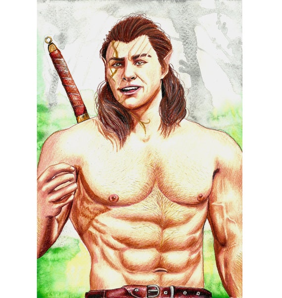 Baldur's Gate 3 Halsin portrait handmade drawing Wall Art Decor