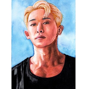 Wonho OPEN MIND  portrait handmade drawing kpop Wall Art Decor