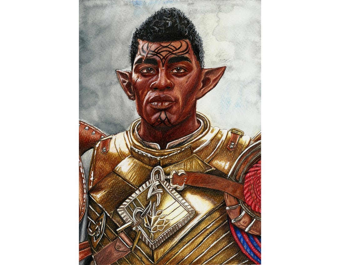Dragon Age Veilguard Davrin Portrait Handmade Drawing Wall Art Decor ...
