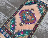 Pastel Antique Ushak Small Rug, Bath mat,Pale colors Mat Rug,Entry Decors Rug, Oushak rug, Handmade rug, Free shipping, 1.9 x 3.5 ft , Y400