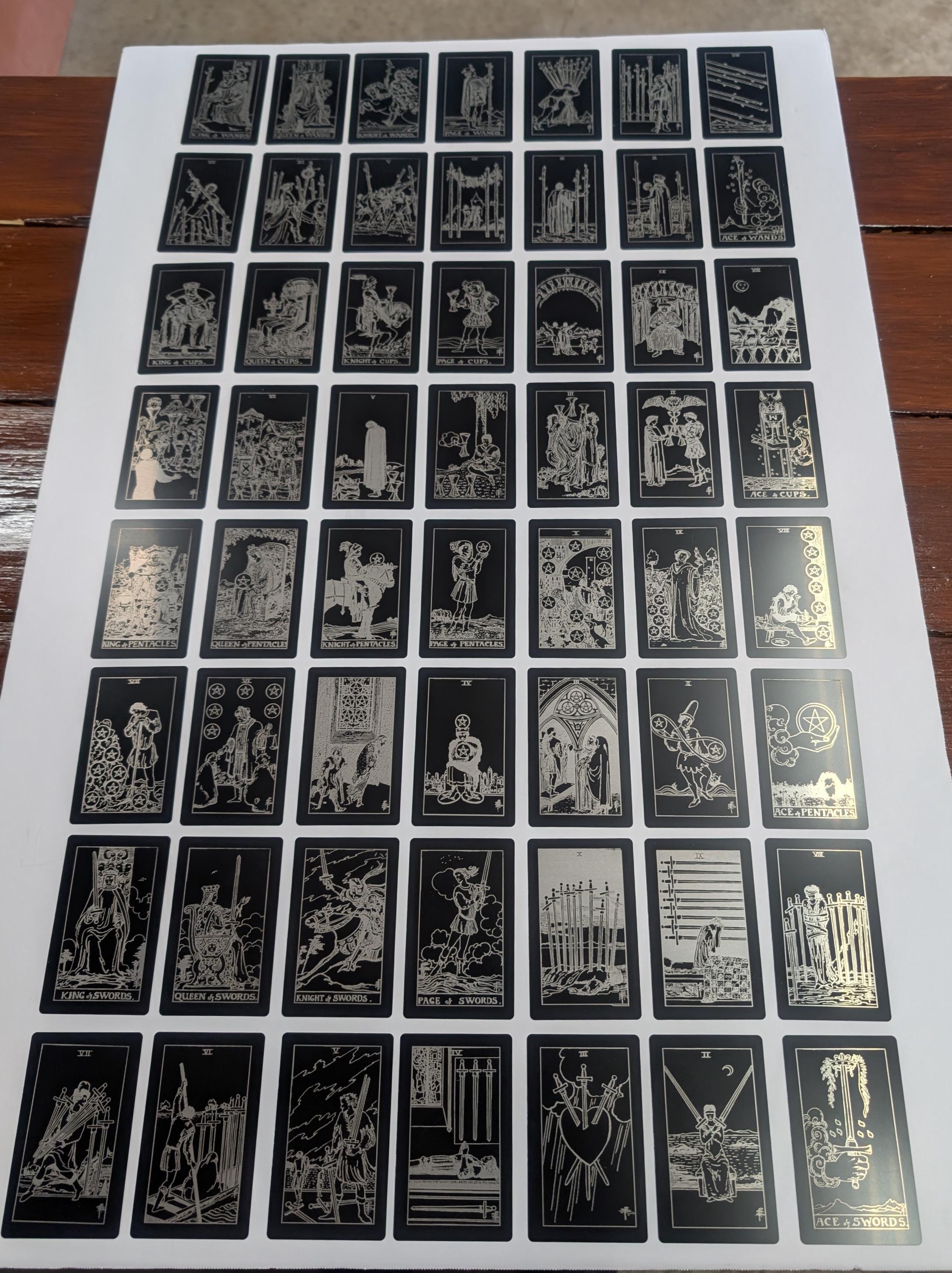 Engraved Metal Tarot Deck: Modern Metal Divination Cards - Etsy
