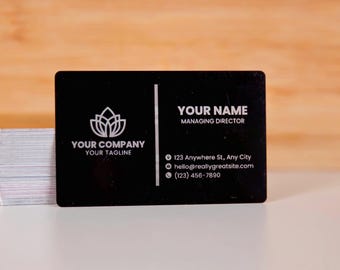 Custom Laser Engraved Metal Business Cards - Personalize with your logo, QR code, and more