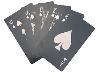 Laser Engraved Metal Playing Cards: Collectible Poker Set | Novelty Gift Deck of Cards