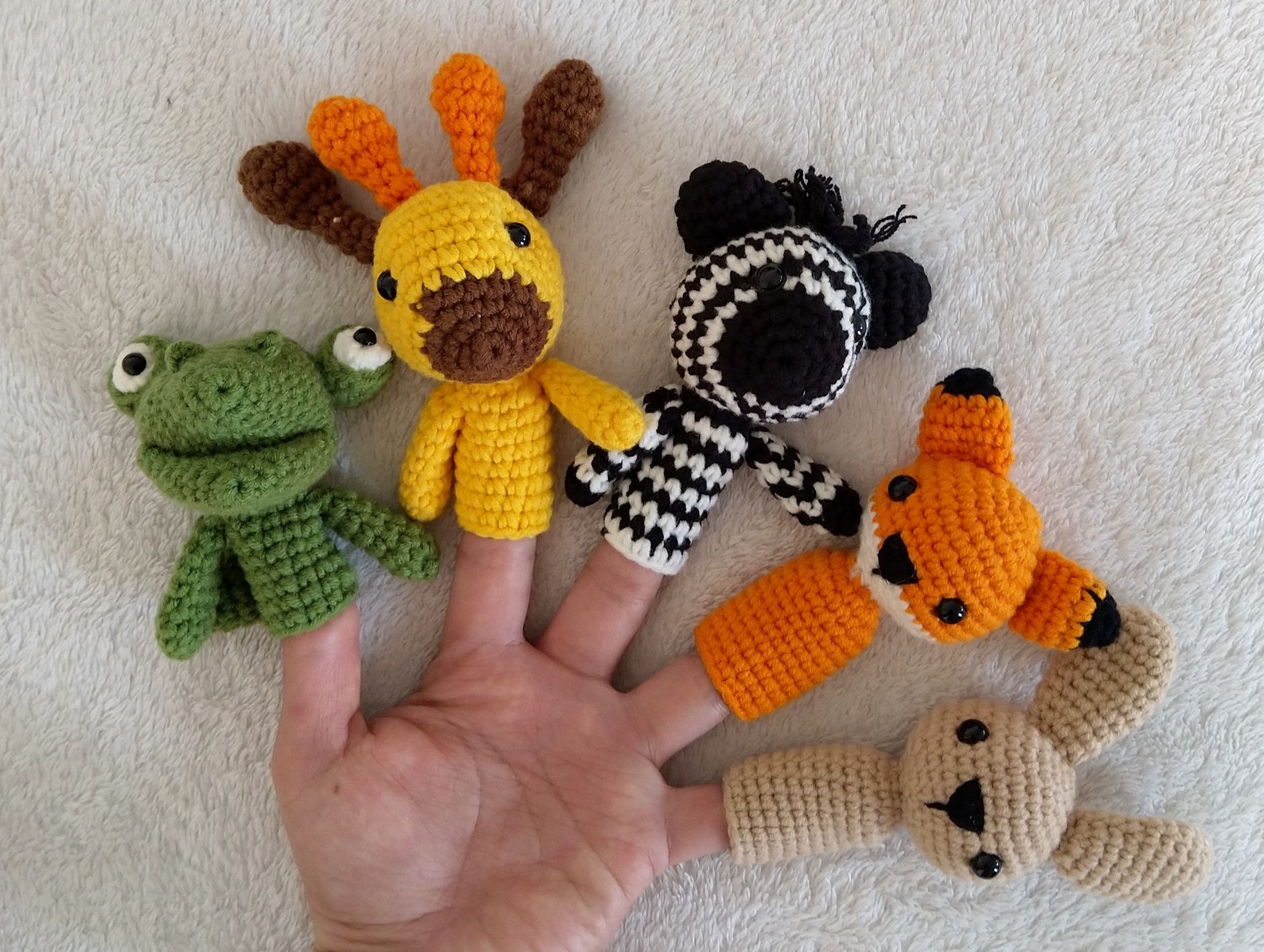 Handmade Finger Puppets Crocheted Puppets Crocheted Animals Toys