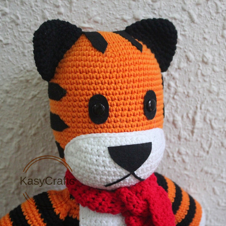 Hobbes tiger handmade crocheted tiger 12 inches height Hobbes stuffed tiger