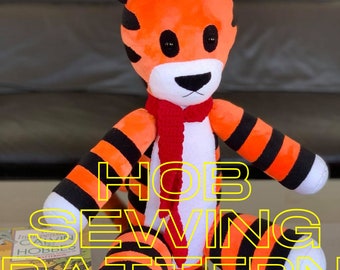 Fleece Tiger Sewing Pattern, 18" Plush Toy (PDF Pattern)