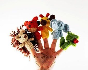 Handmade finger puppets, Crocheted puppets, Crocheted animals toys, finger puppets, Nursery Rhyme Finger Puppets, baby gifts, baby toys