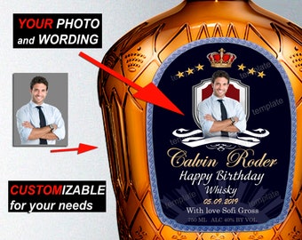 Download Crown Royal label for birthday Custom whiskey labels ...