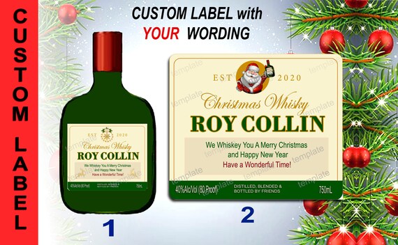 Whiskey Whisky Bourbon CHRISTMAS PERSONALISED BOTTLE LABELS BIRTHDAY PRESENT Whiskey Whisky Bourbon CHRISTMAS PERSONALISED BOTTLE LABELS BIRTHDAY PRESENT