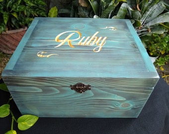 Personalized Engraved Wood Keepsake Box, Handcrafted Memory Box