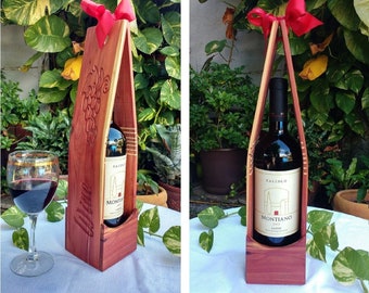 Personalized Wine Box Mother's Day Gift, Wine Mom Gift, Name or Short Phrase Engraving, Wedding Wine Box, Anniversary and Newlywed Gift