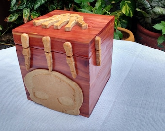 Halloween Candy Box, Trick or Treat Box, Halloween Decor, Halloween Wooden Box, Halloween Decoration, Trinket Box, Skeleton Hand, Skull Box