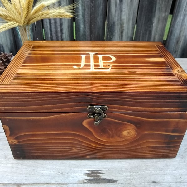 Personalized Wooden Box Gift for Mom, A Handmade Mens Jewelry Box Makes the Perfect Keepsake or Valet Box for Husband, Dad, Anniversary