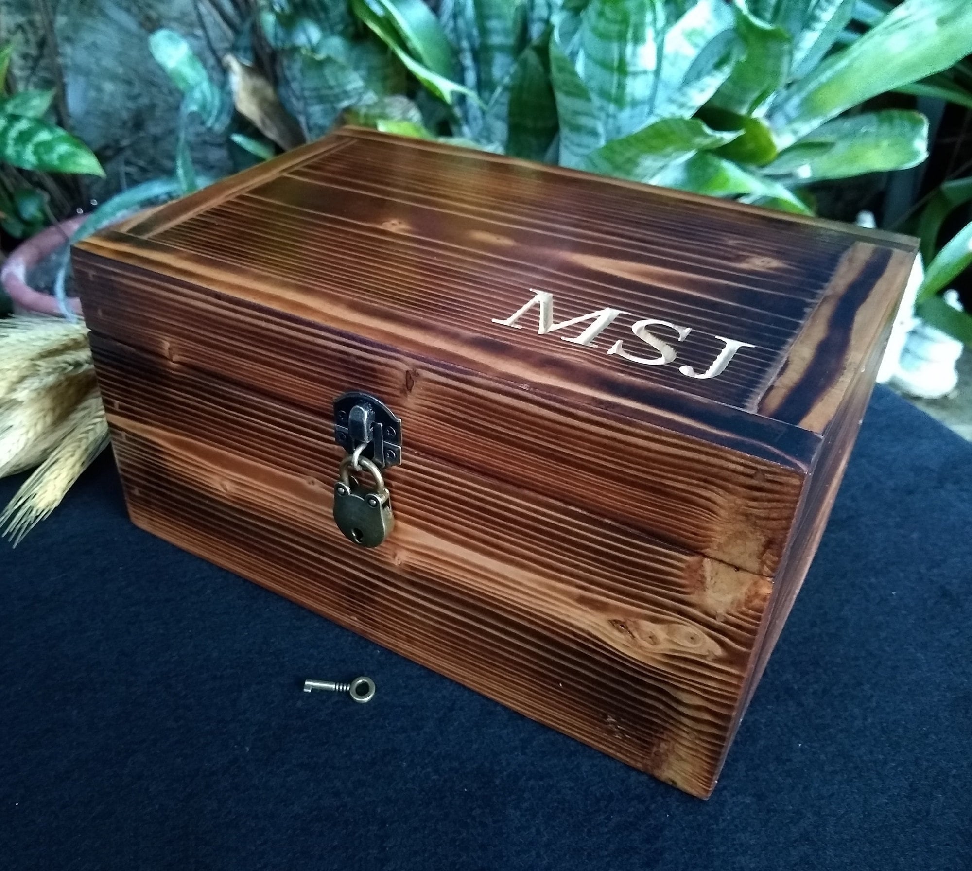 Personalized Wooden Box With Lock Mens Valet Box Gift for Dad 