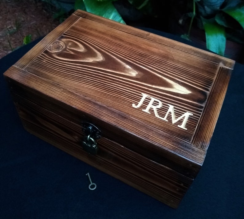 Personalized Wooden Box With Lock Mens Valet Box Anniversary Etsy